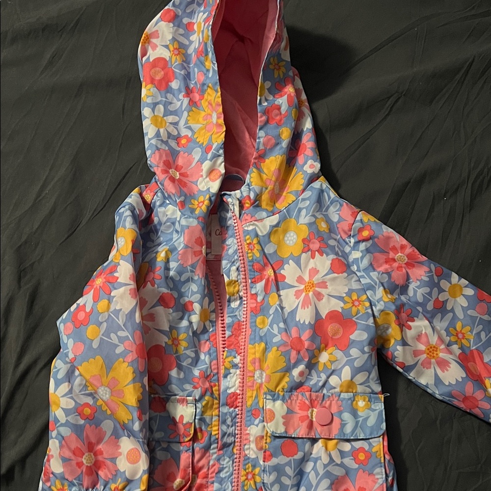 Cat & Jack Blue and Pink Floral Raincoat
